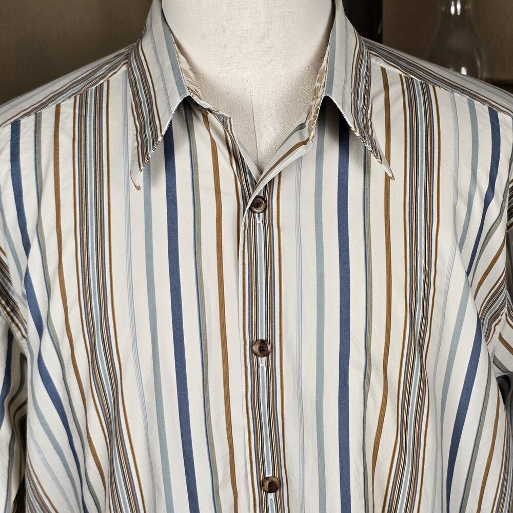 Vintage Axis Striped Floral Men's Shirt Size 2XT